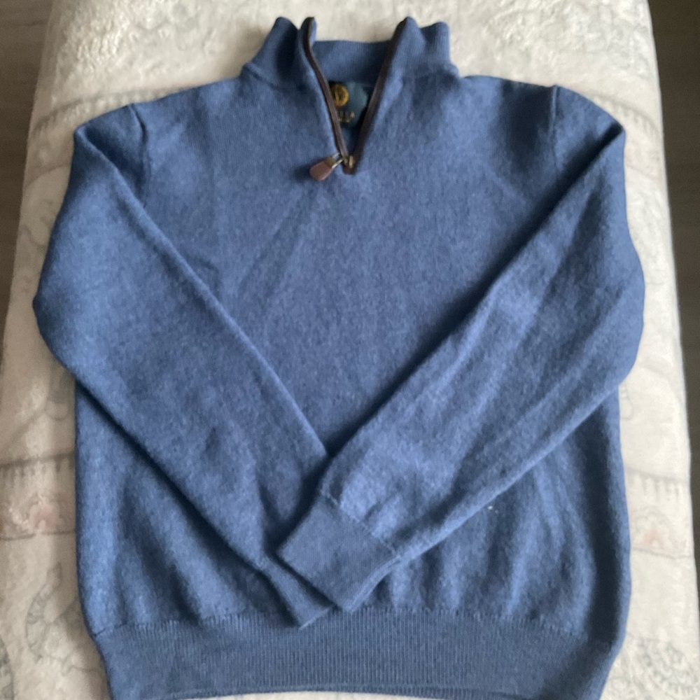 Men's Stylish Blue Zip-Up Sweater